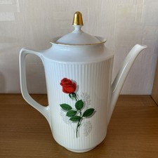 100 Jahre Bareuther Waldsassen Kaffeekanne Gold Vintage Retro Rose Porzellan neu