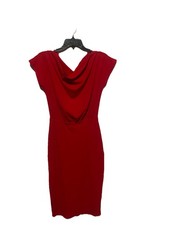 Red Ribbed Round Neck Dress Red - Sz Small Valentines Day