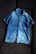 Aloha Shirt Men’s Boro Indigo Dyed Sashiko Patchwork Used