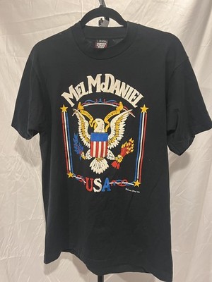 Vintage Mel McDaniel T Shirt MENS L Concert USA 1989 Classic Country