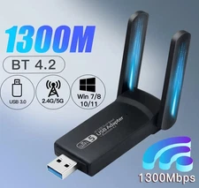 USB 3.0 Wireless WIFI Adapter 1300Mbps Long Range Dongle Dual Band 5Ghz Network