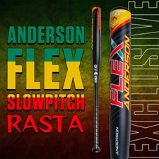 2023 Anderson Flex Alloy One Piece Slowpitch Softball Bat Limited Edition Rasta