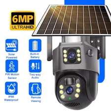 Solar Battery Powered Wireless Security Camera System WiFi Outdoor Audio 4K Home