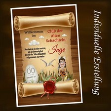 Urkunde " Club der alten Schachteln " Jeder Geburtstag möglich Deko Geschenk D4