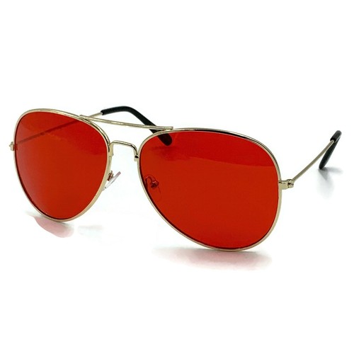 Gold Frame Color Tinted Lens Pilot Men Women Tint Sunglasses Purple Aviator Glas - Picture 6 of 10
