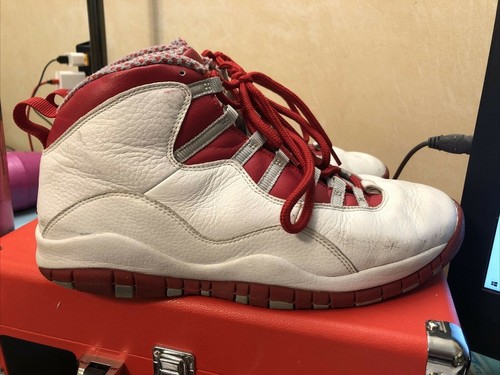 Nike Air Jordan 10 Retro Red Steel 2005 Sz 10.5 W/ medium Heavy wear - Picture 3 of 7