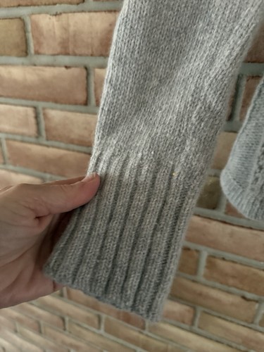Marina Luna Cardigan Lambs wool Angora Lacy Knit Gray Size Large Tie Closure - Picture 5 of 8