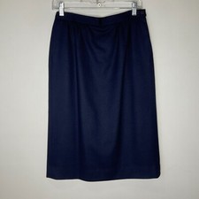 Vintage Pendleton Women Skirt Size 10 Lined Virgin Wool Made USA Dark Blue