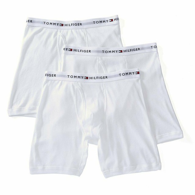 Tommy Hilfiger Men's 3 Classic Boxer Briefs 100 Cotton White Medium for