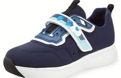NIB Authentic PRADA Women's Neoprene Grip Strap Sneaker in Baltico Sz 8.5 $550