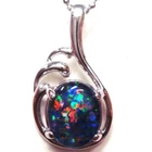 Australian Opal Natural Black Triplet Opal Pendant  FREE JEWELLERY BOX!!!