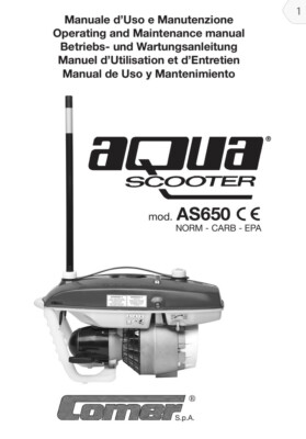 AQUA SCOOTER AS650 COMER SPA PARTS MANUAL CATALOGUE COPY