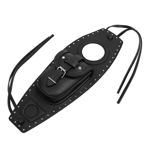 Leather Fuel Gas Tank Center Pouch Bag Tank Pad Cover For Harley Sportster 883 - Picture 2 of 12
