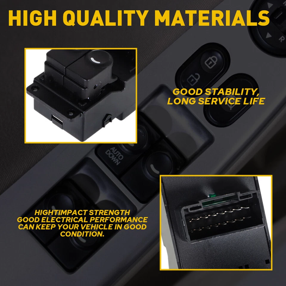 Interruptor de alimentación de puerta de control de ventana para Hyundai Accent 2011-2017 conductor izquierdo maestro Foto 4 de 4