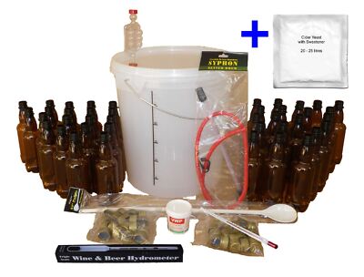 Apfelweinherstellung Ausrüstung - Komplettes Starter Kit für 33L/7 Gal Homebrew Bier Lager Wein