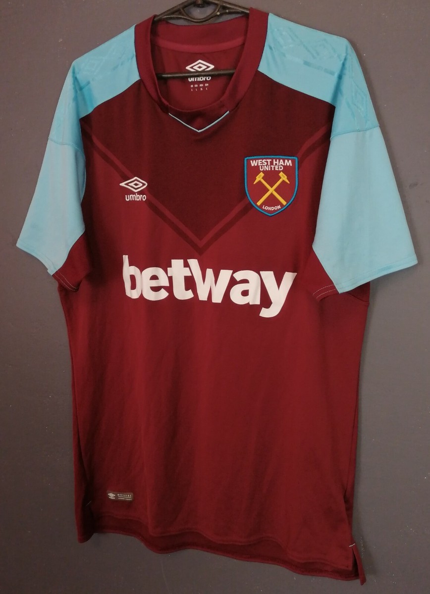 MENS UMBRO FC WEST HAM UNITED 2017/2018 HOME SOCCER FOOTBALL SHIRT