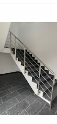 Edelstahl  Balkon Geländer Und Treppen Geländer Sprossen waagerecht Mit Statik
