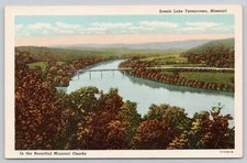 Postcard Aerial View Lake Taneycomo Missouri