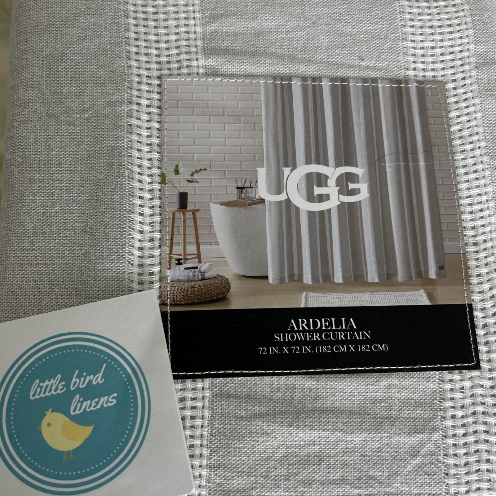 UGG Shower Curtain ARDELIA Seal 100 Cotton 70 x 72 Brand New Factory