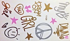 Flash Temporary Tattoo Gold Silver Pink 14 Pieces Bracelet Foot Neck Body K17