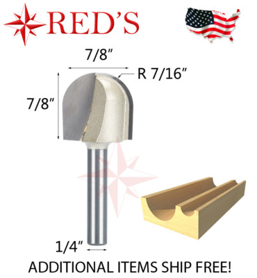Tideway Carbide PRO LC05041404 7/8'' Wide Round Nose 1/4'' shank router bit