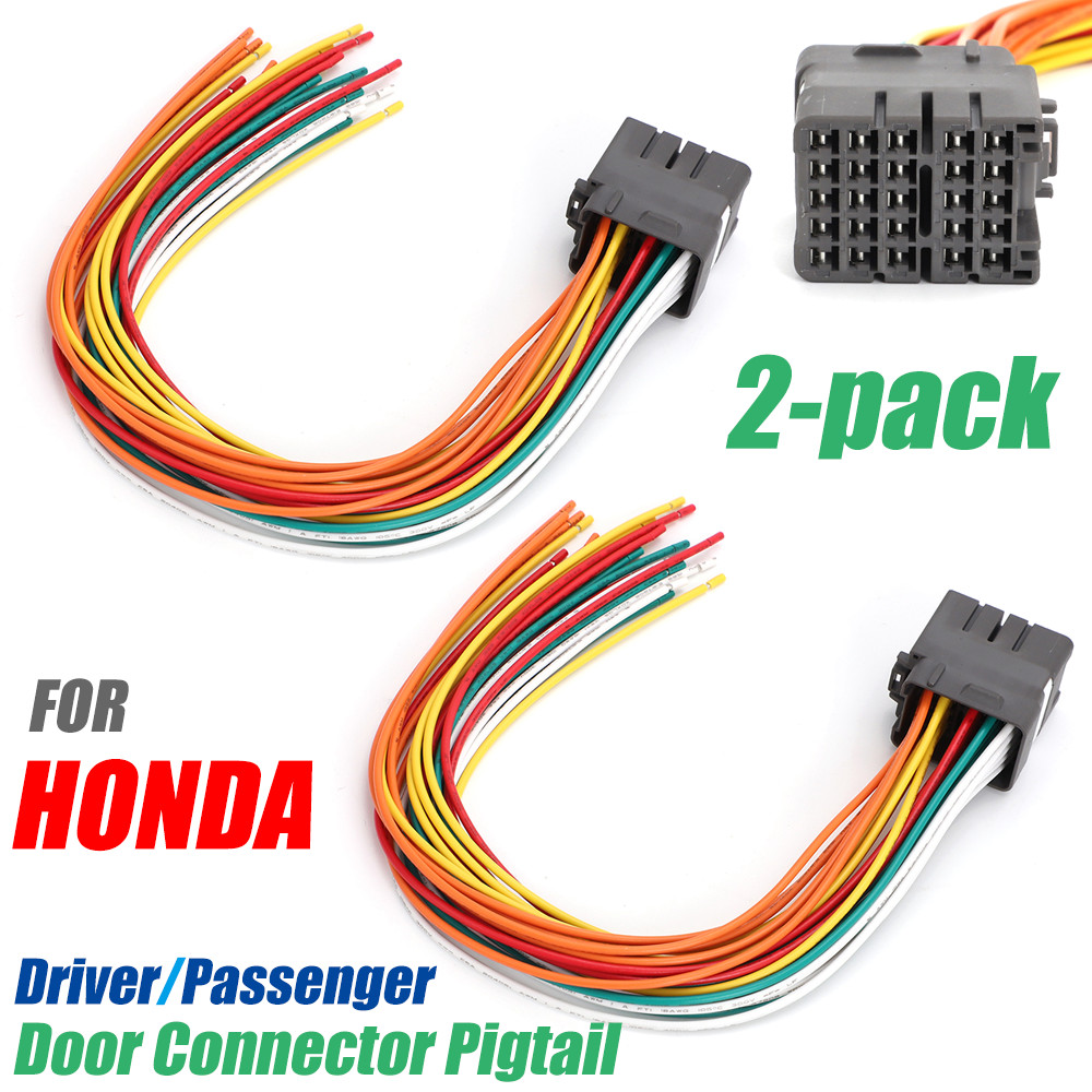 2*For Honda Civic EK CRV Door Connector Pigtail Driver Or