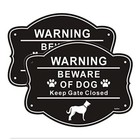 2 Pack Beware of Dog Signs for Fence,10x8 Inch Rust Free .040 Aluminum Metal 