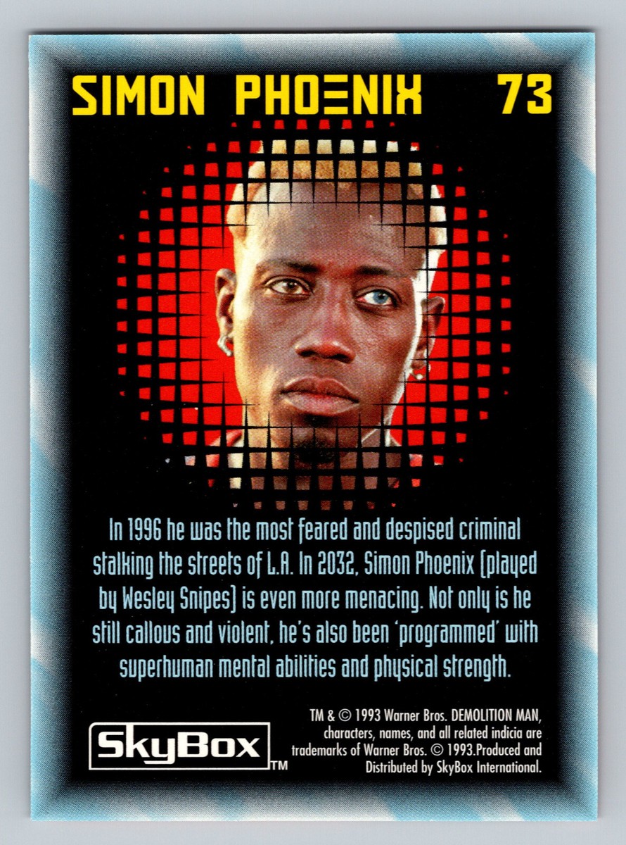 1993 Skybox Demolition Man #73 Simon Phoenix Trading Card Wesley