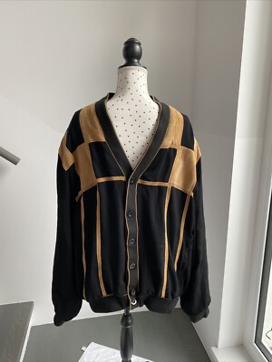 Herren Jacke Übergang Windjacke Gr. 58 schwarz Leder