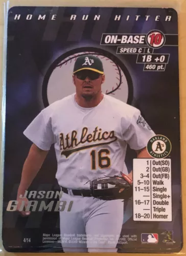 2000 MLB Showdown Home Run Hitters Promo Card JASON GIAMBI #4/14