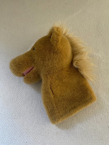 Vintage Dakin Horse Pony Hand Puppet Plush Movable Mouth Tan White 1993 Thailand - Picture 9 of 11