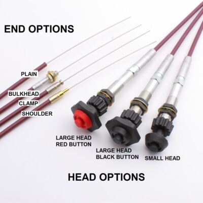 Vernier Throttle Cable, .075'' SS Exposed Core End, (choose head & end options)