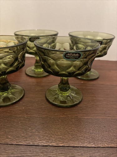 Set 6 bicchieri da champagne vintage Noritake prospettiva avocado verde sorbetto sherbet - Foto 2 di 10