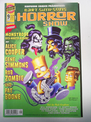 BART SIMPSONS HORROR SHOW Nr.9 - COMIC HEFT GENE SIMMONS ROB ZOMBIE ALICE COOPER