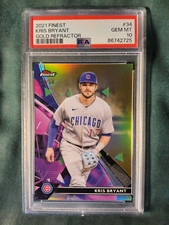 2021 TOPPS FINEST GOLD REFRACTOR KRIS BRYANT CARD #34 PSA 10  #D 20/50 CUBS