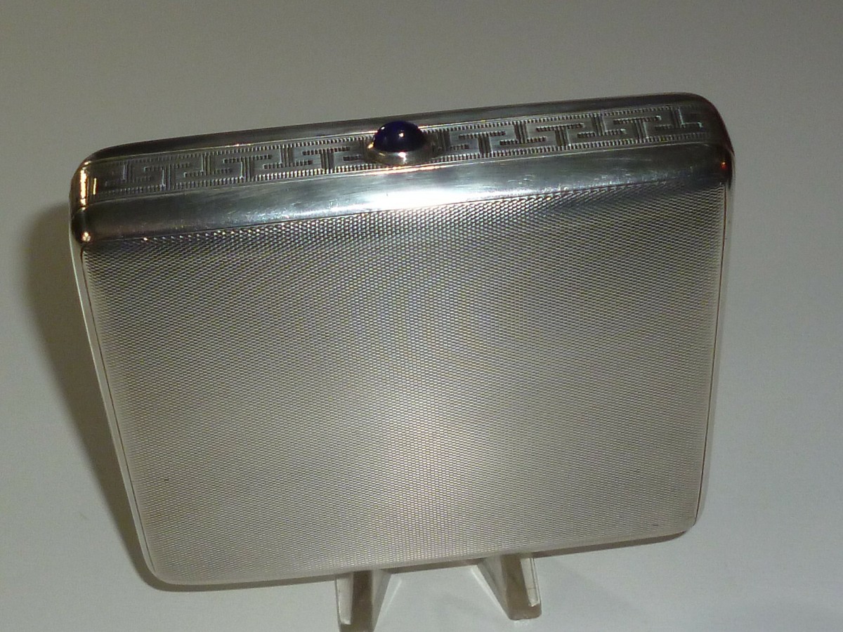 Louis Kuppenheim Art Deco Rare 900 Silver Cigarette Case - 317 Gram - Rare 