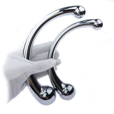 Double Ended Stainless Steel G-point Wand Massage Stick Pure Metal Handheld