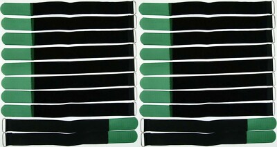 20x Hook and Loop Cable Ties 400 x 40mm Dark Green Cable Hook and Loop Cable Hook and Loop Hook and Loop