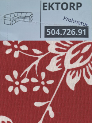 IKEA EKTORP Bezug für Ecksofa 4 sitzig Virestad rot/weiss 504.726.91 NEU OVP
