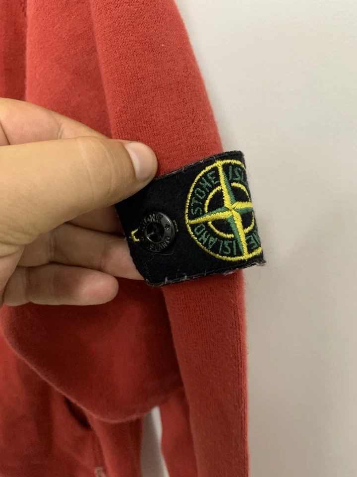 Stone Island Junior Hoodie Boys 12Y Red Badge Logo Pullover (Faded Color) #B2 - Image 4 of 4