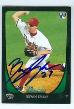 Bryan Shaw autographed baseball card (Diamondbacks) 2011 Topps Bowman #42 Rookie