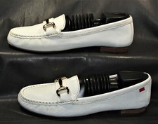 Marc Joseph Grand St. women's white pebbled leather driving loafer size 10 1/2