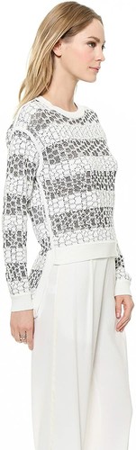Derek Lam 10 Crosby - Crewneck Striped Sweater in Black/White, Size Medium, NWT - Picture 2 of 3