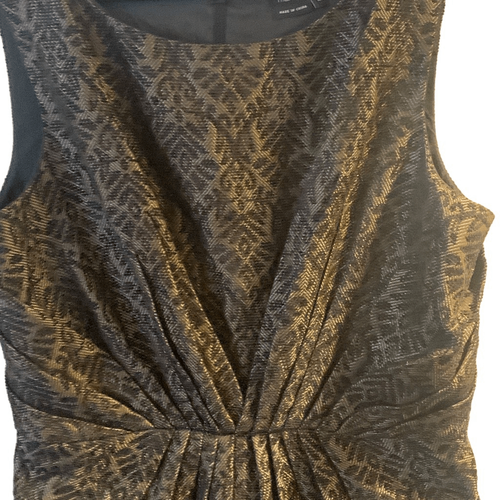 Gebrauchtes ärmelloses Damenkleid Max and Cleo halber Reißverschluss gold schwarz Größe 14 Teil - Bild 10 von 11