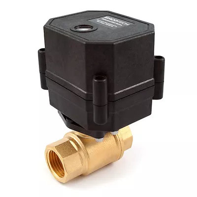 EHCOTECH 1/2" Motorized Ball Valve N/C 9V 12V to 24 VDC/VAC 2-wire Normally Closed Brass