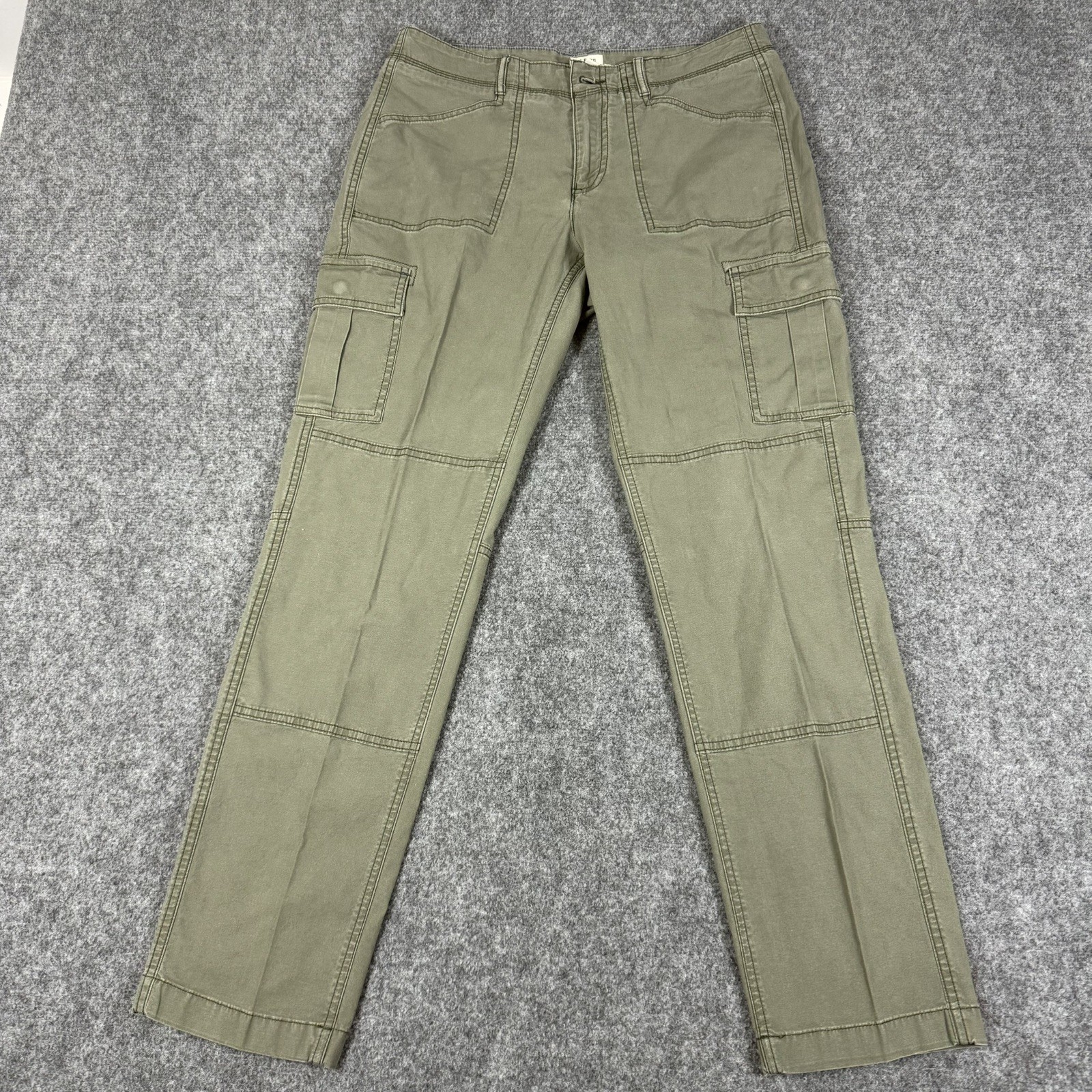 🌲 L.L. Bean Favorite Fit Cargo Pants Women's 8 Reg Green Cotton Stretch Utility