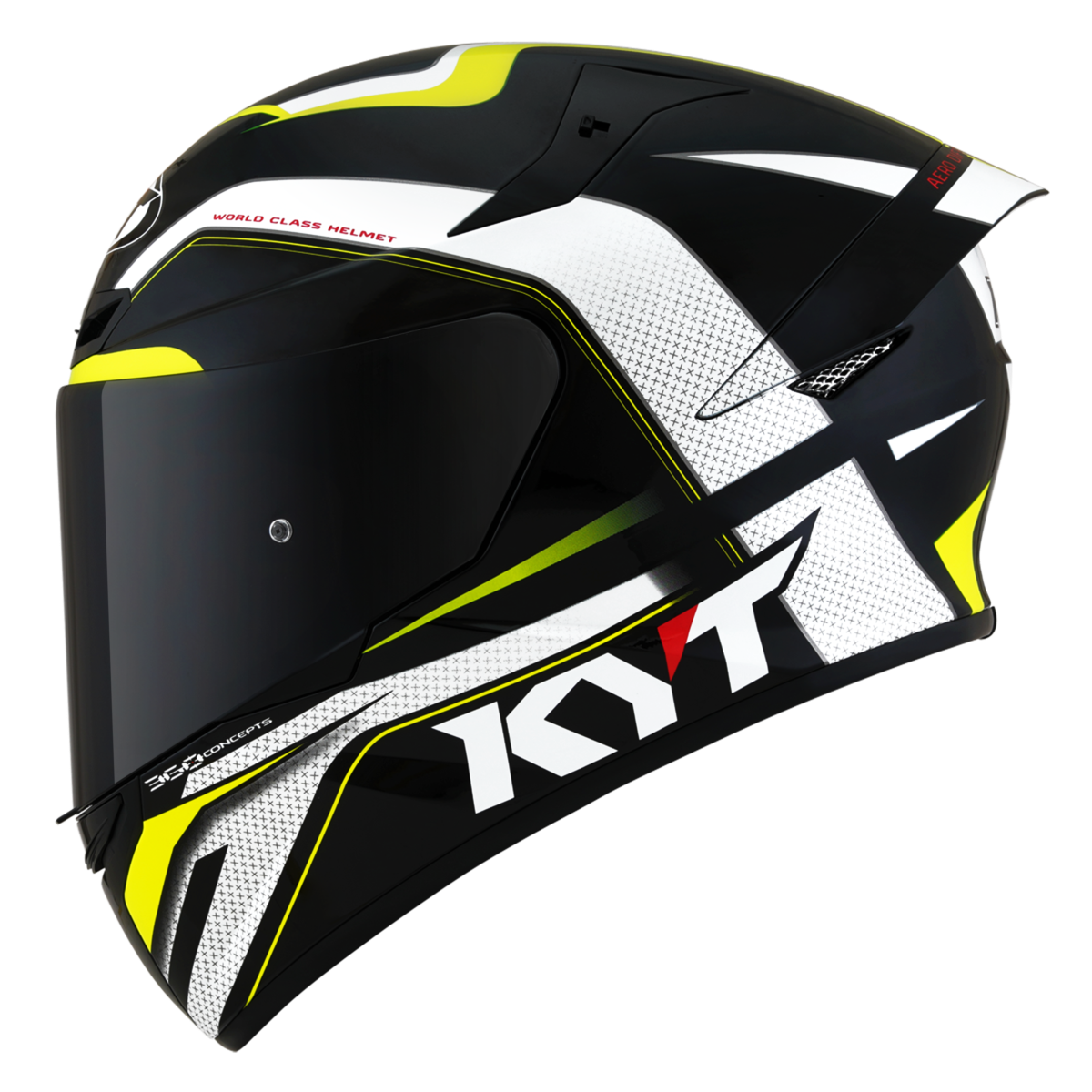 KYT TT-COURSE GRAND PRIX Motorcycle Helmet, Black/Yellow, Size 2XL
