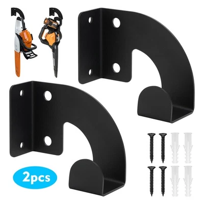 NSIOUTLET 2 Pack Heavy Duty Chainsaw Wall Mount Holder Organizer Rack for Garage Workshop