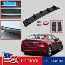 For Mazda 3 Mazda 6 Balck Rear Bumper Diffuser 5-fin Spoiler Lip Splitter Us For Mazda 3 Mazda 6 Balck Rear Bumper Diffuser 5-fin Spoiler Lip Splitter Us