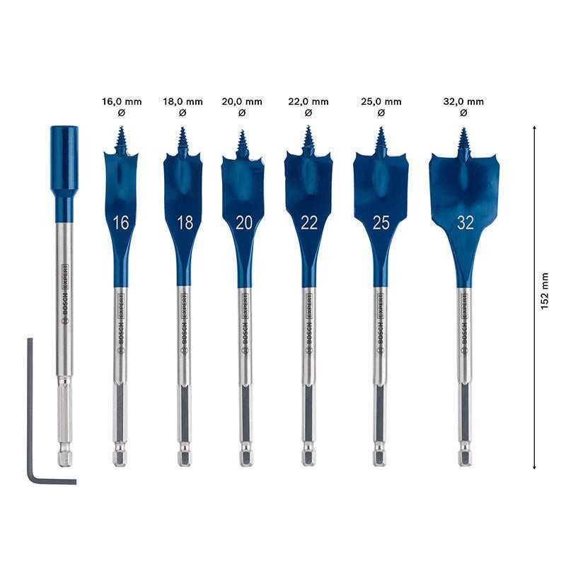 Meche plate Bosch Expert foret bois queue hexagonale 16 a 32 mm - 2